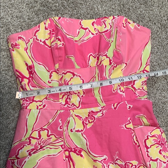 Lilly Pulitzer Blossom Pink Floral Strapless Mini Dress Size 0 - Picture 9 of 11
